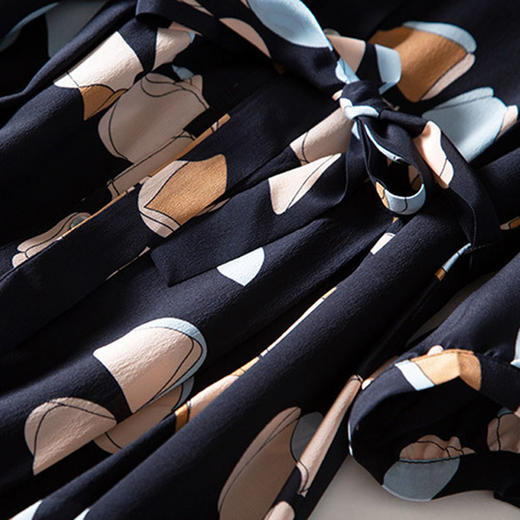 新款爆款女神同款大码女装连衣裙2021夏季新款复古印花衬衫裙胖mm收腰宽松遮肉裙子七夕情人节 商品图3