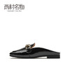 西村名物2021夏季新款包头半拖鞋女外穿英伦软底气质穆勒拖T21AH15021 商品缩略图1