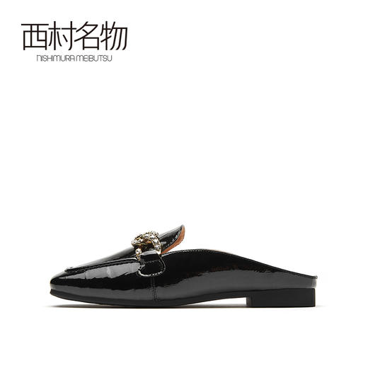 西村名物2021夏季新款包头半拖鞋女外穿英伦软底气质穆勒拖T21AH15021 商品图1