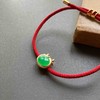冰种阳绿高色蛋面翡翠抱抱牛手绳手链18k黄金钻石镶嵌 商品缩略图1
