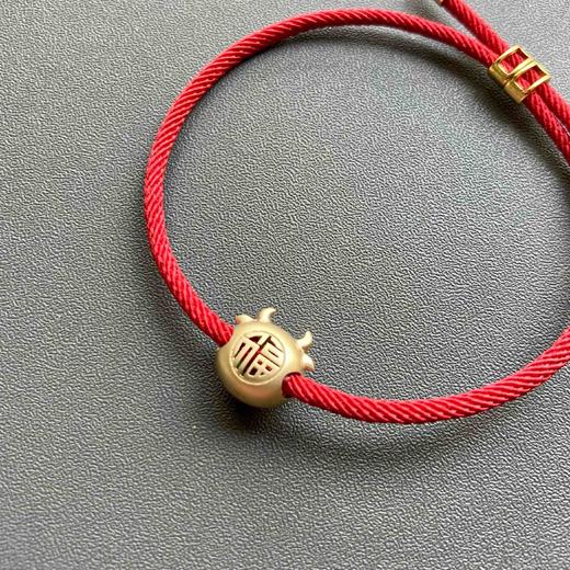 冰种阳绿高色蛋面翡翠抱抱牛手绳手链18k黄金钻石镶嵌 商品图5