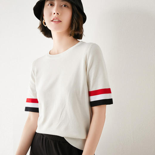 【法式高质感】丝光棉针织短袖  梦幻舒适 细腻触感 一触倾心 商品图0