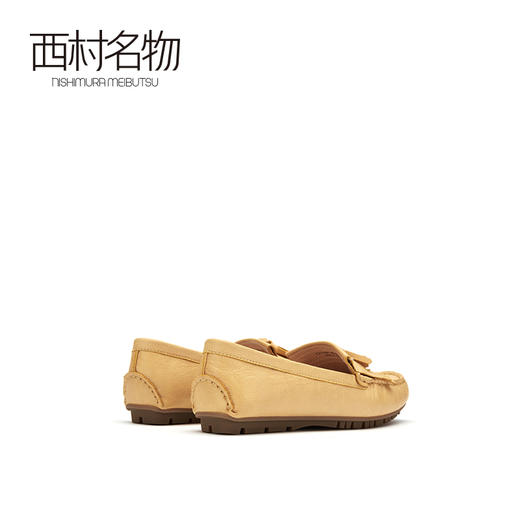 西村名物2021春新款流速真皮软底女鞋一脚蹬浅口平跟乐福鞋T21AM14691 商品图2