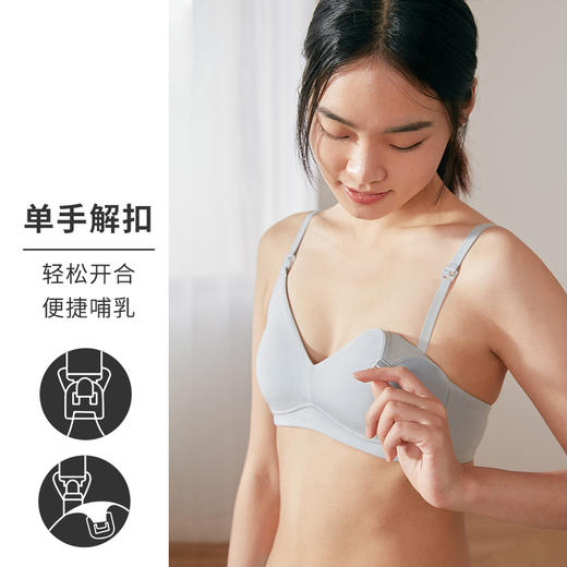 哺乳内衣女薄款小胸产后喂奶孕期子母扣无痕胸罩无钢圈文胸HSIA遐 商品图3
