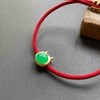 冰种阳绿高色蛋面翡翠抱抱牛手绳手链18k黄金钻石镶嵌 商品缩略图3