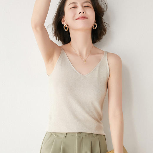 【自带高级感】冰丝针织吊带背心 上身轻松突显美感 温柔高雅 有颜值、有气质 商品图1