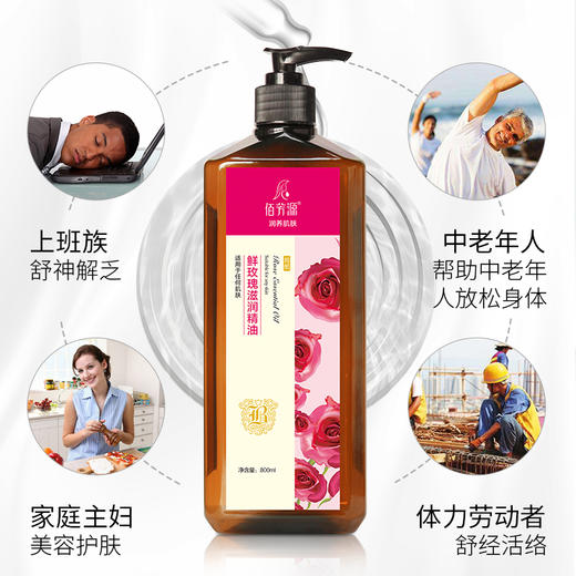 佰芳源玫瑰滋润按摩精油全身通经络肩颈推背刮痧美容院开背发热 商品图2