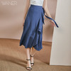 剩S/M 皖儿 夏装新款气质一片式荷叶边系带收腰不对称a字半身裙2471 商品缩略图2