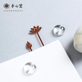手心里雨荷书签2片装琥珀金