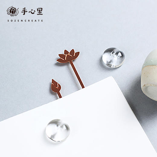 手心里雨荷书签2片装琥珀金 商品图0