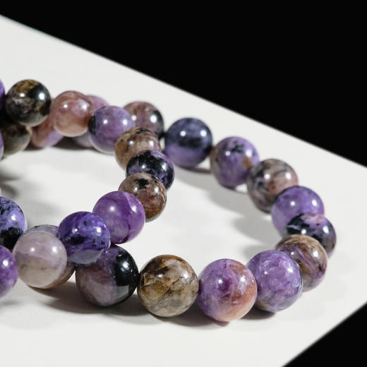 彩色紫龙晶手链男女情侣手链 商品图0