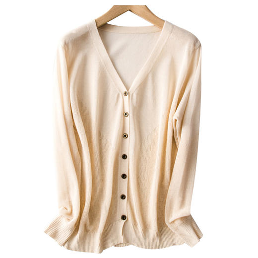 【肌肤会呼吸】雅致秀气开衫 透气不寡淡 简约而不简单 内外叠搭都有范~ 商品图4