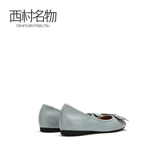 西村名物2021春季新款单鞋女平底方头蝴蝶结浅口休闲鞋百搭X21AE14851 商品图2