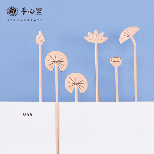 手心里雨荷书签（琥珀金6片装） 商品图3
