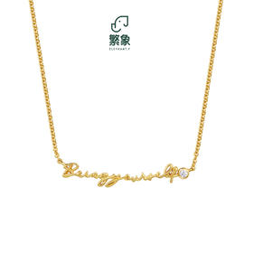 伍尔夫致敬款 箴言字母锆石项链