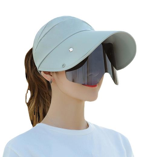 新款爆款网红女神同款防晒帽子面罩夏天遮脸防紫外线空顶太阳帽遮阳帽大檐帽电动车骑车七夕情人节 商品图4