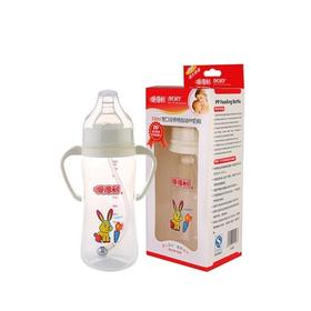 爱得利A103宽口径带柄自动PP奶瓶330ml