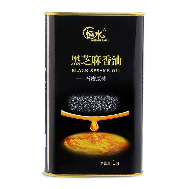 【自营】恒水纯小磨黑芝麻香油1L*罐（铁罐）