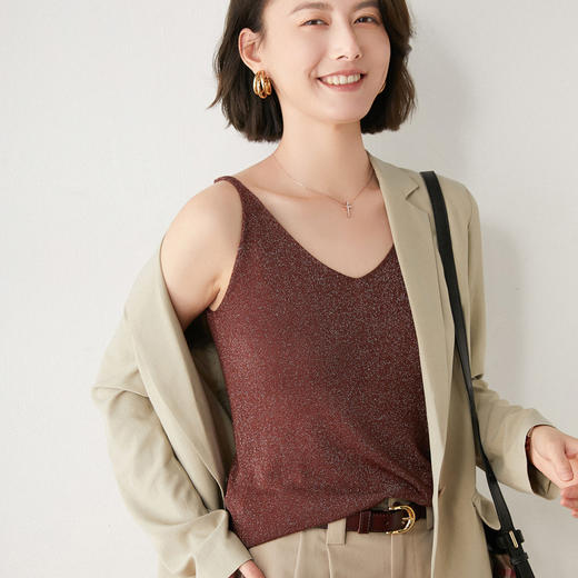 【自带高级感】冰丝针织吊带背心 上身轻松突显美感 温柔高雅 有颜值、有气质 商品图0