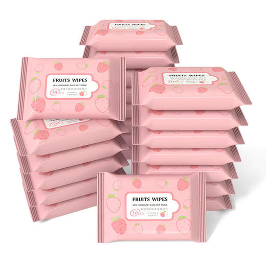 【无酒精湿巾】小包湿巾10片装 纸富含果维C精华成分 居家日用便携学生擦脸擦手清洁工具 商品图8