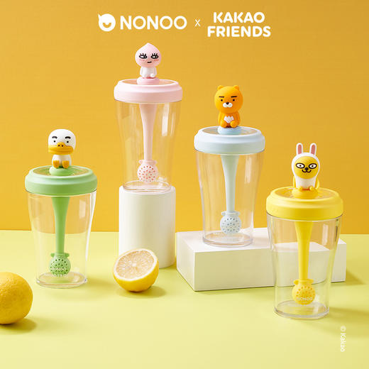 NONOO&KAKAO联名 卡通可爱高颜值吸管杯 萌趣搅拌杯430ml[福利品] 商品图1