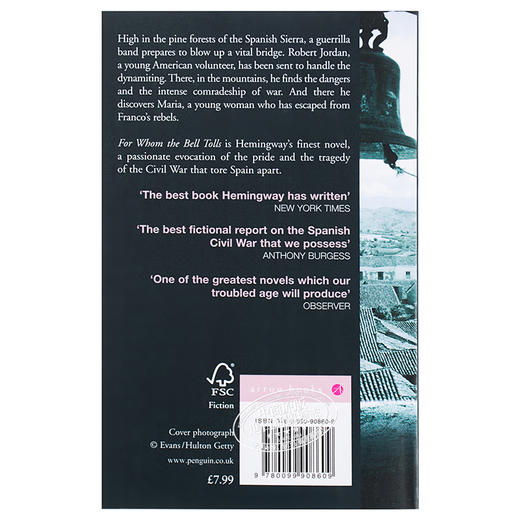 【中商原版】海明威：丧钟为谁而鸣 英文原版 for whom the bell tolls 海明威Ernest Hemingway 商品图3