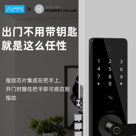 Huawei华为生态汇泰龙指纹锁家用防盗门电子密码智能锁手机远程A1 商品图2