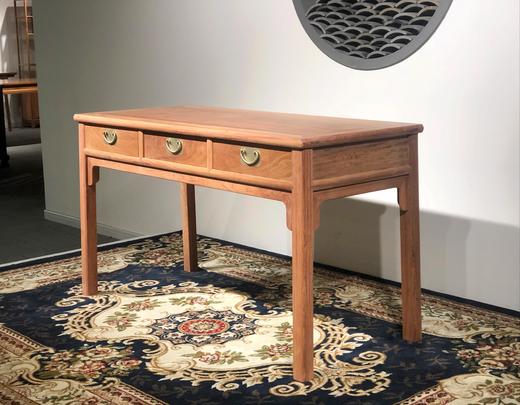 红桥红  家具严选  缅甸花梨（大果紫檀）  【138三抽刀牙小书桌 两件套】 商品图3