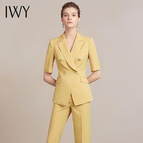 IWY/黄色西装套装女职业礼仪服霸气工作服美业服装原创职位212016C1+P6
