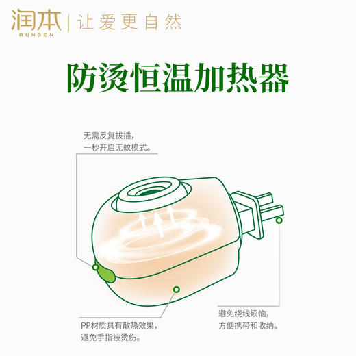 2个 润本蚊香液加热器电插头家用婴儿电蚊香器驱蚊防蚊器蚊香液用 商品图2