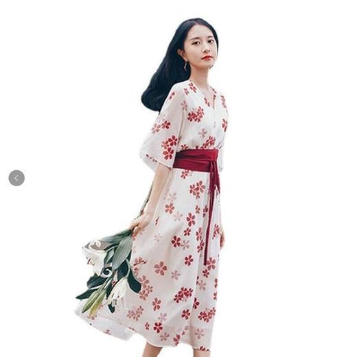 新款爆款女神同款2021新腰带连衣裙收腰绑带布汉服改良版复古中国风小个子碎花七夕情人节 商品图4