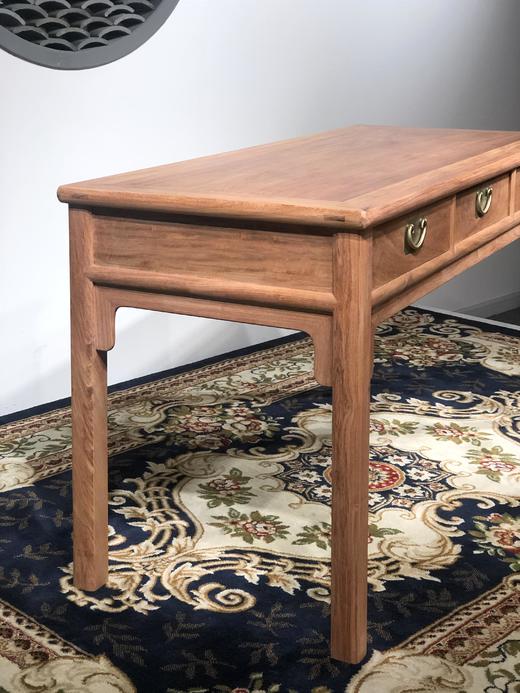 红桥红  家具严选  缅甸花梨（大果紫檀）  【138三抽刀牙小书桌 两件套】 商品图7