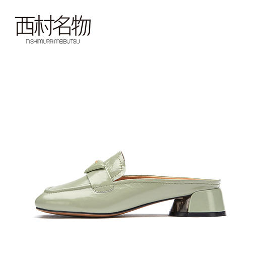 西村名物春季新款懒人包头拖女ins网红时尚方头真皮穆勒凉拖T21AH14101 商品图1