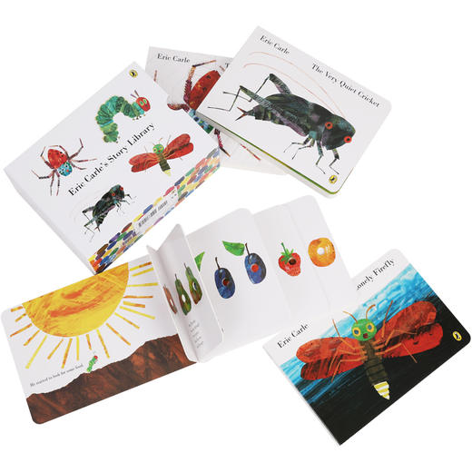 【小彼恩出品】【点读版】 艾瑞·卡尔 昆虫系列 Eric Carle's Story Library 四册盒装 毛毛虫点读笔点读 不带笔套装 小花生 商品图0