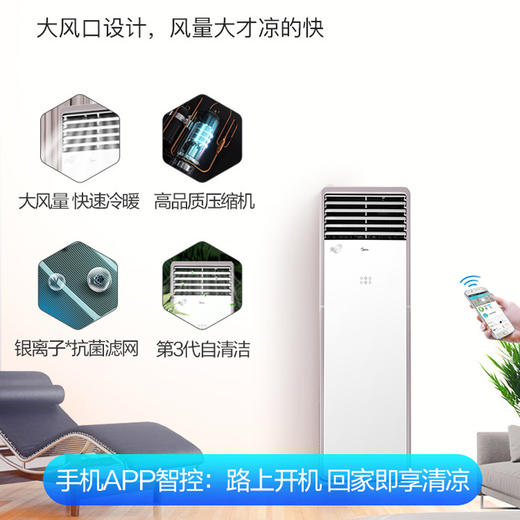【家用电器】美的圆柱空调大2/3匹P节能变频一级冷暖柜式新能效圆柱家用 商品图9