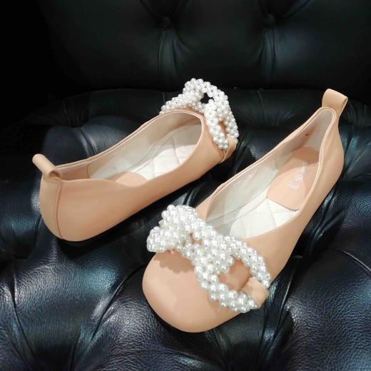 LFGJ 12901 珍珠舞蹈鞋浅口单鞋女软皮软底奶奶鞋 商品图3