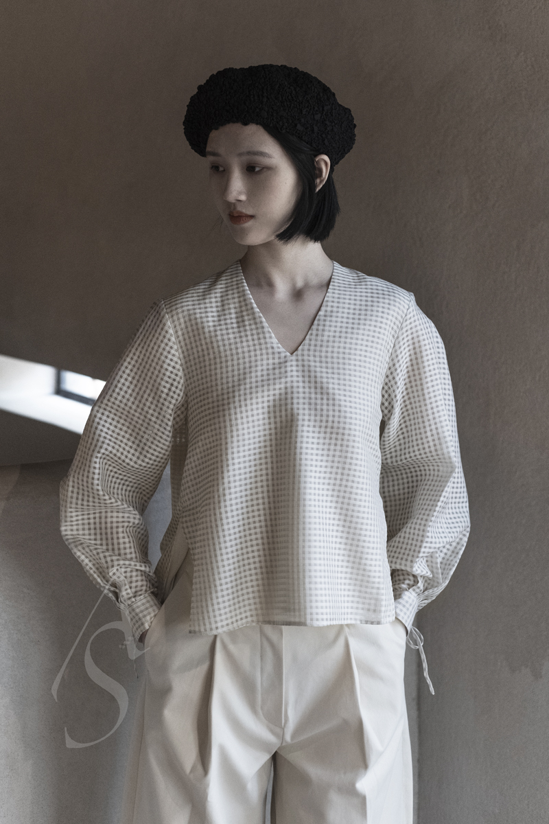 toogood 灰白色bellringer条纹格长袖上衣