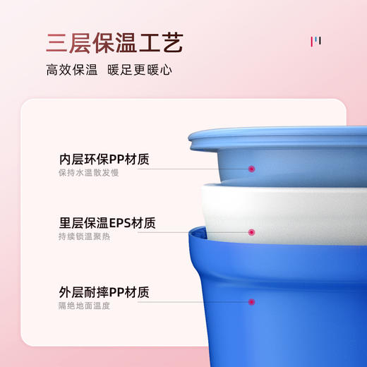 蓓慈萌萌哒BZ306足浴盆泡脚桶家用塑料足浴桶三层保温洗脚桶 商品图1