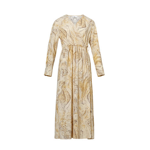 VIMAGE纬漫纪女装夏季新品V领复古轻薄水墨印花连衣裙V1507127 商品图3