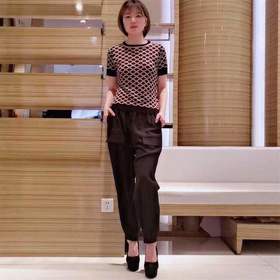 5F ZEBRINA百瑞纳 圆领半袖针织工艺衫