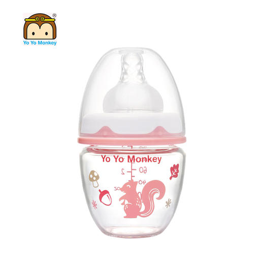 优优马骝新生儿宽口玻璃奶瓶80ml　MS2077 商品图2