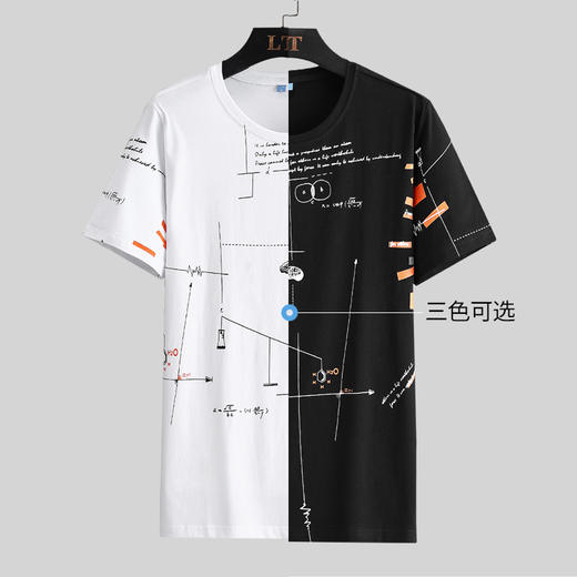 一口价【新款DSK】 夏季潮款印花圆领短袖大依优型短袖T恤胖子加肥弹力透气大码男装半袖 商品图5