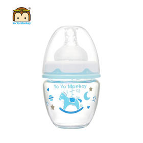 优优马骝新生儿宽口玻璃奶瓶80ml　MS2077