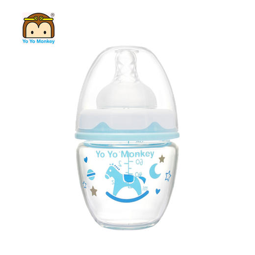 优优马骝新生儿宽口玻璃奶瓶80ml　MS2077 商品图0