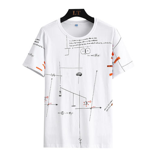一口价【新款DSK】 夏季潮款印花圆领短袖大依优型短袖T恤胖子加肥弹力透气大码男装半袖 商品图2