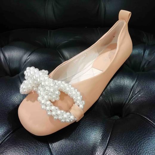 LFGJ 12901 珍珠舞蹈鞋浅口单鞋女软皮软底奶奶鞋 商品图0