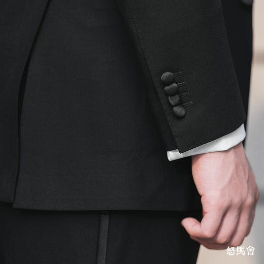 Vitale Barberis Canonico Perennial Super 110’s 澳洲美丽诺羊毛Black Tie单排扣戗驳领黑色礼服套装 商品图4
