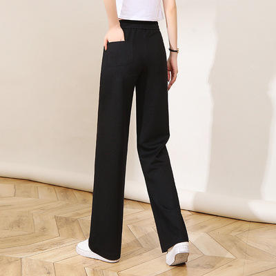 PXSJ- KPD6011 宽松直筒运动裤2021春秋季新款休闲裤高腰显瘦垂坠感阔腿裤 商品图3