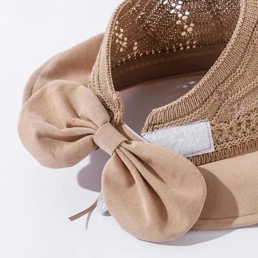 JC-m1190夏季户外波纹大沿空顶帽折叠遮阳蝴蝶结百搭太阳帽 商品图1