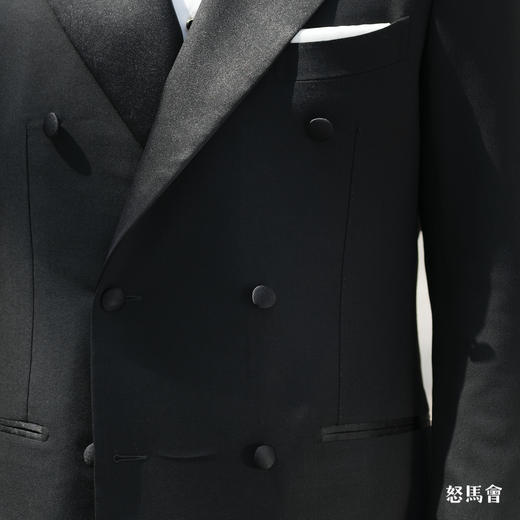 Vitale Barberis Canonico Perennial Super 110’s 澳洲美丽诺羊毛Black Tie双排扣戗驳领黑色礼服套装 商品图5